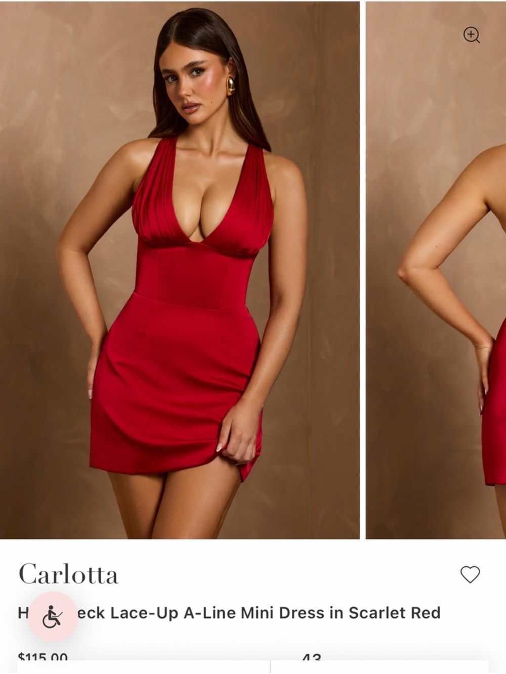 Oh Polly Scarlet Red Plunge A-Line Mini Dress